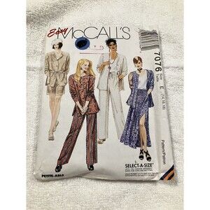 New McCall's 7076 Misses Jacket Skirt Pants Top Sewing Pattern Size 14-18 Uncut